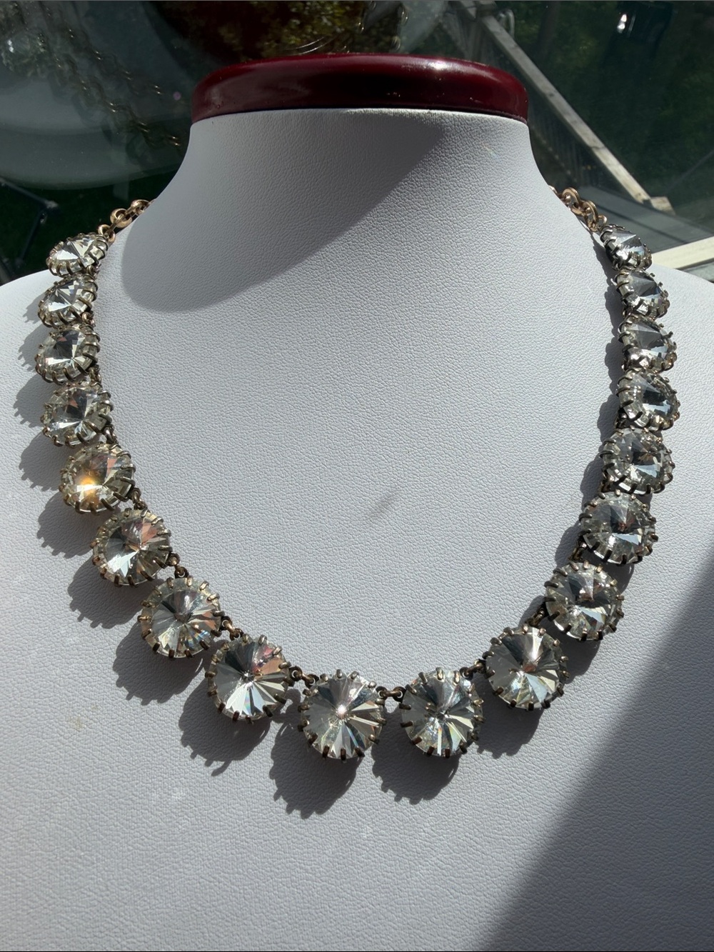 J.Crew Crystal Statement Necklace – Adjustable Length – Sparkling Faceted Stones